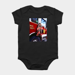 Firemen - Fireman's Jacket On Fire Truck Baby Bodysuit